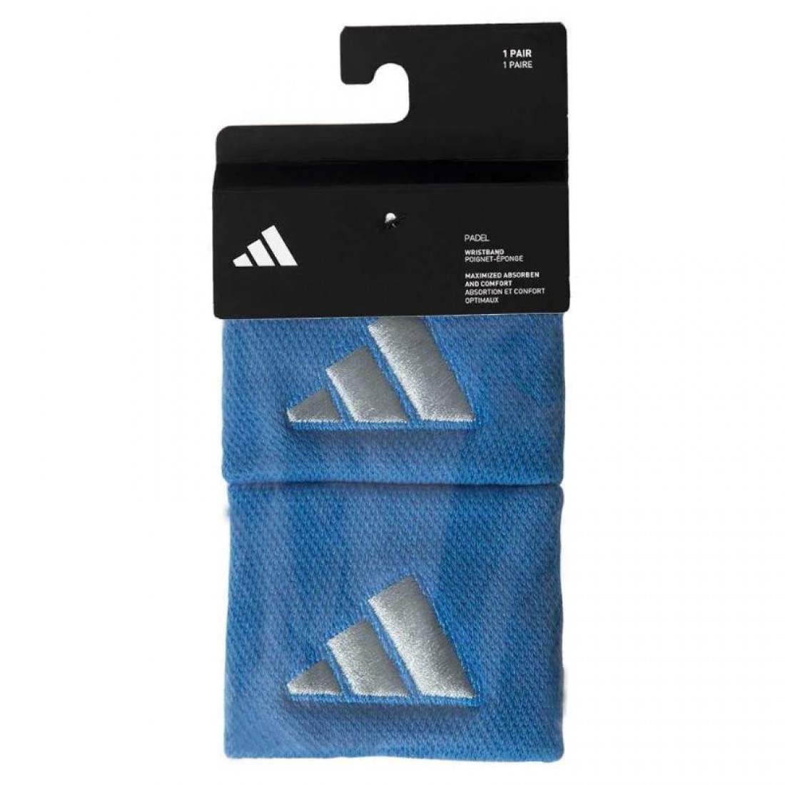 Munequeras Adidas Cortas Azul Gris 2 Unidades - Imagen 4