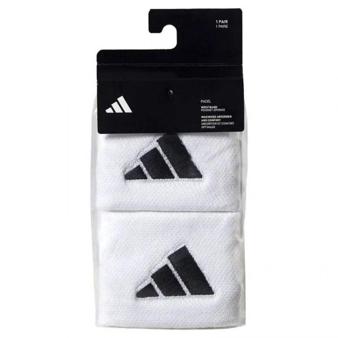 Munequeras Adidas Cortas Blanco Negro 2 Unidades - Imagen 4