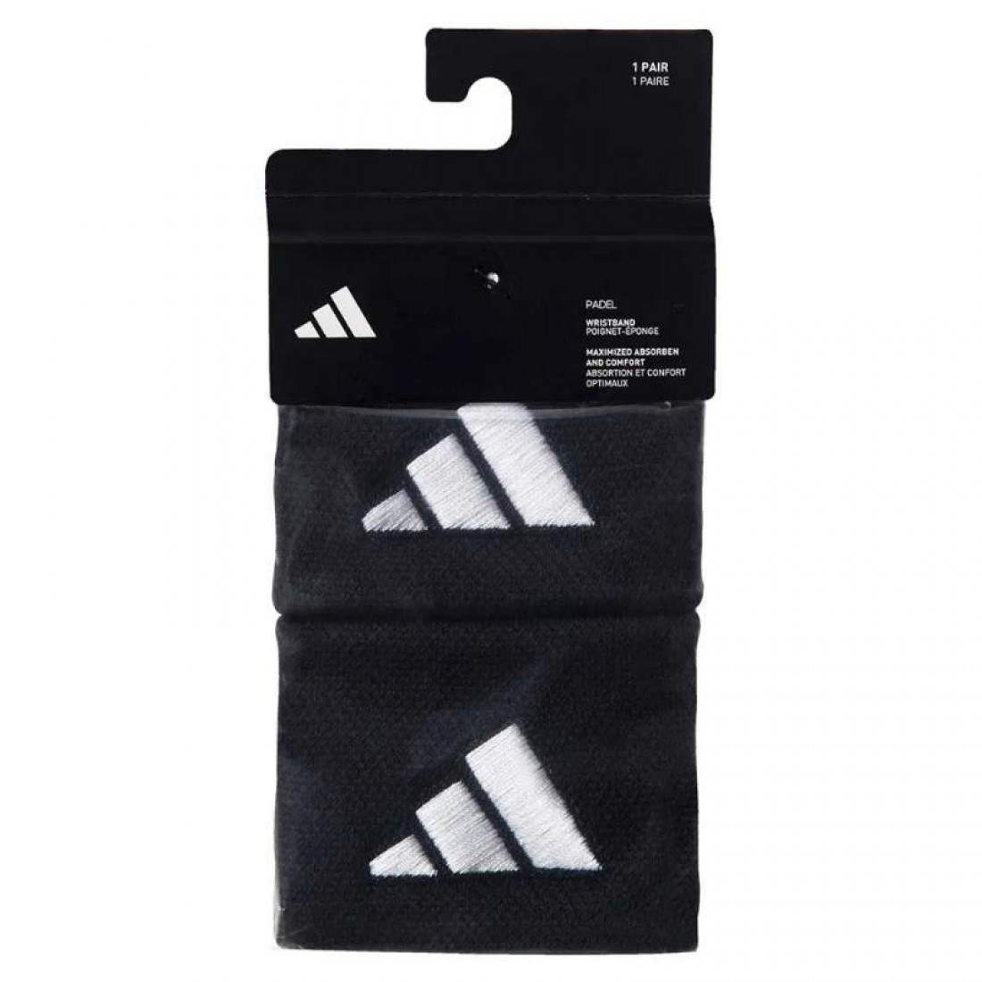 Munequeras Adidas Cortas Negro Blanco 2 Unidades - Imagen 4