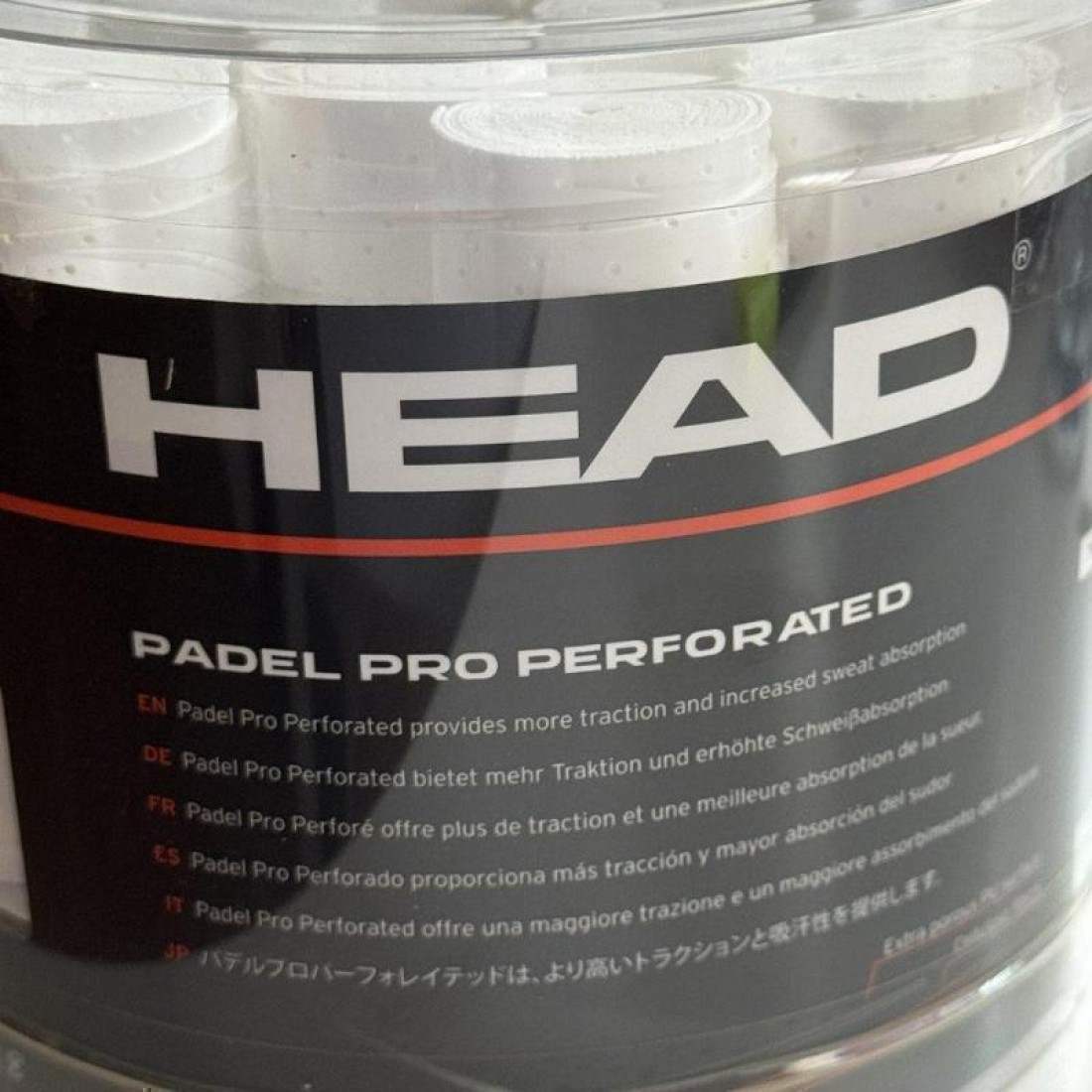 Tambor Head Padel Pro Perforado Blanco 60 Overgrips - Imagen 3