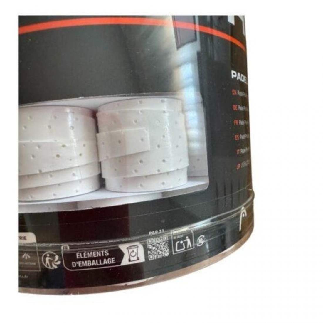 Tambor Head Padel Pro Perforado Blanco 60 Overgrips - Imagen 4