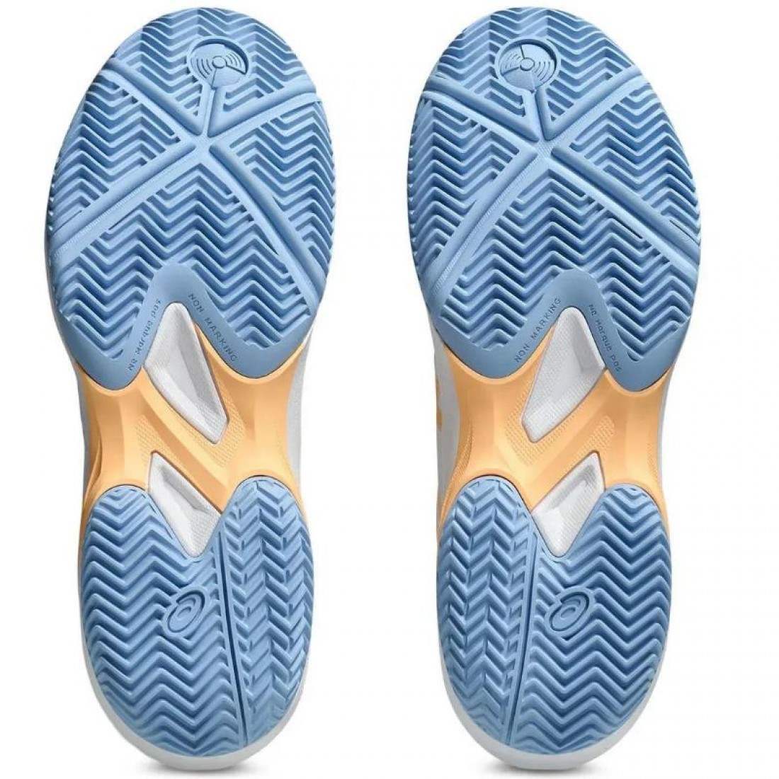 Zapatillas Asics Game FF Padel Azul Stone Naranja Mujer - Imagen 2
