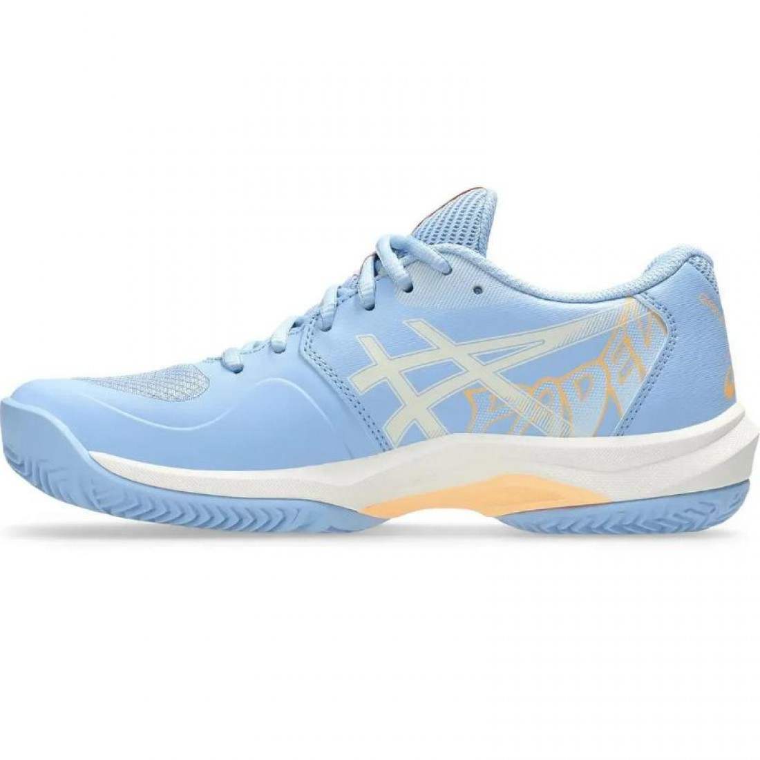 Zapatillas Asics Game FF Padel Azul Stone Naranja Mujer - Imagen 3