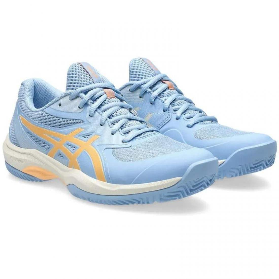 Zapatillas Asics Game FF Padel Azul Stone Naranja Mujer - Imagen 4