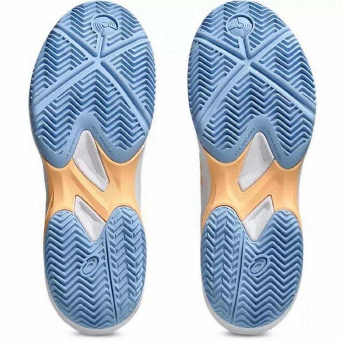 Zapatillas Asics Game FF Padel Blanco Naranja Mujer - Imagen 2