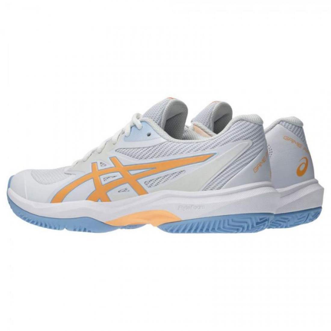 Zapatillas Asics Game FF Padel Blanco Naranja Mujer - Imagen 5