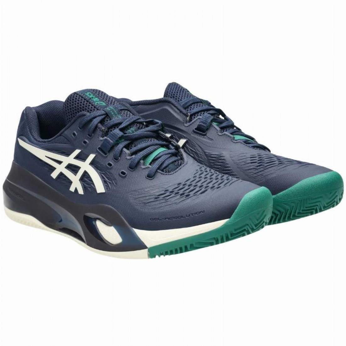 Zapatillas Asics Gel Resolution X Clay Azul Medianoche Crema - Imagen 4