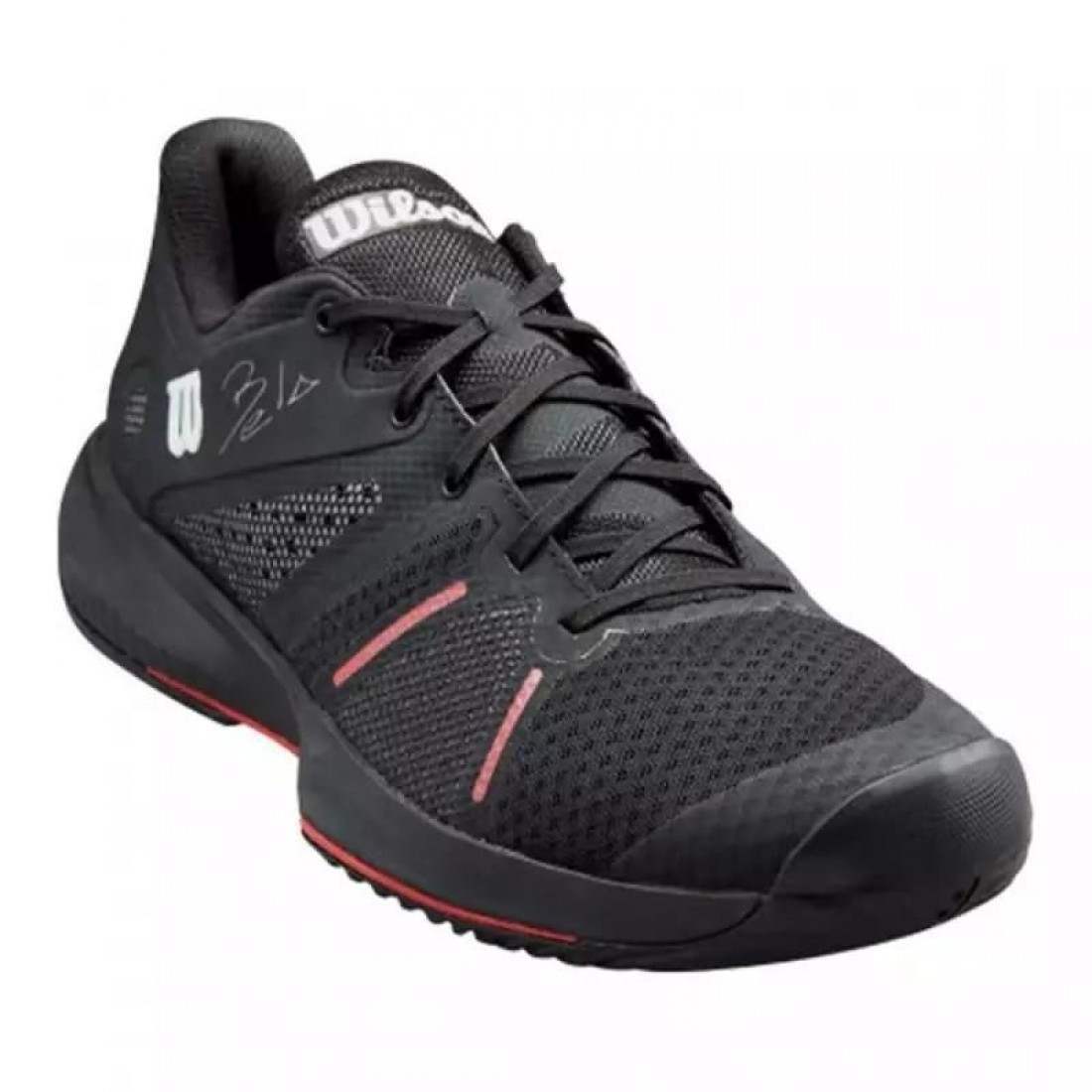 Zapatillas Wilson Bela Pro Negro Rojo Amapola - Imagen 4