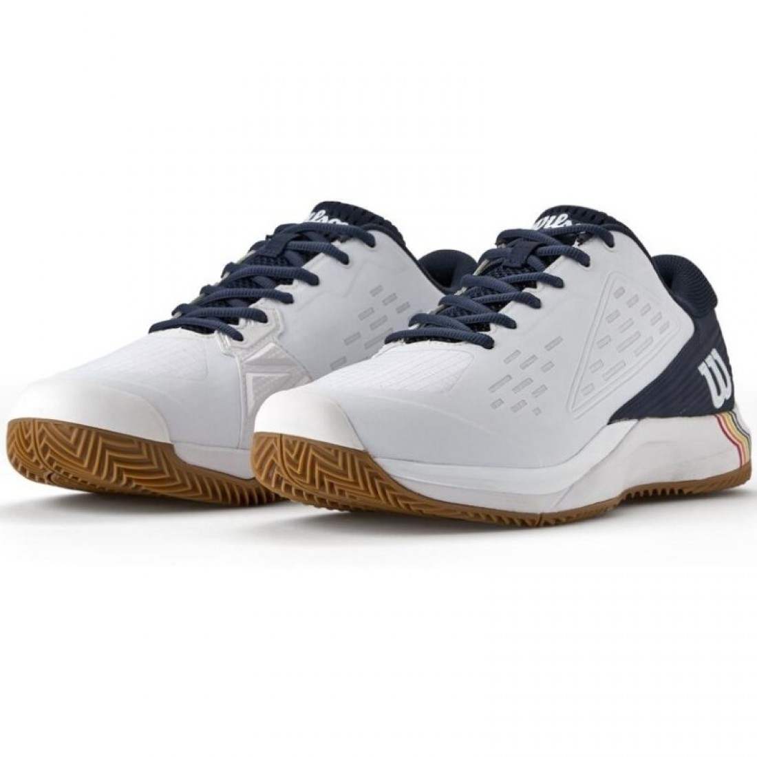 Zapatillas Wilson Rush Pro Ace Clay Blanco Azul Marino - Imagen 5